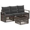 vidaXL Conjunto de Sof&aacute; de Jardim 4 pcs Cinzento vime PE