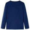 T-shirt de manga comprida para criança azul-escuro 128