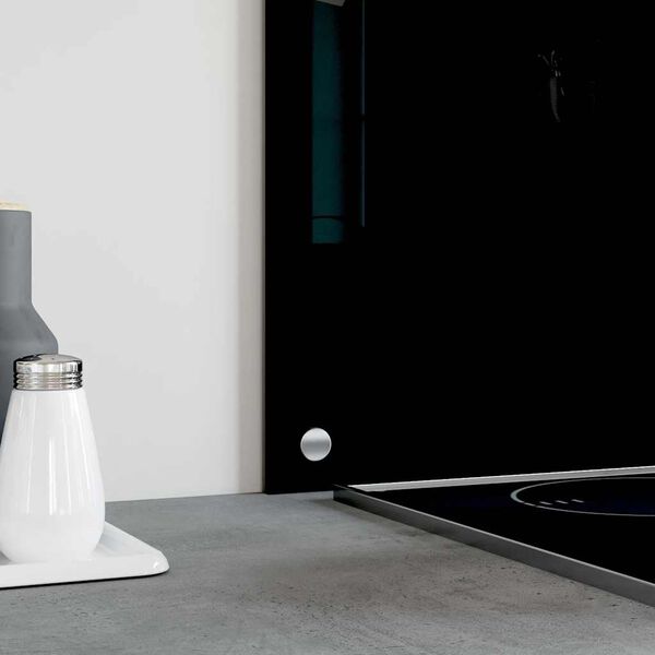 vidaXL Painel anti-salpicos de cozinha 100x40 cm vidro temperado preto