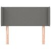 vidaXL Cabeceira de cama c/ abas tecido 83x16x78/88 cm cinzento-escuro
