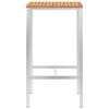 vidaXL Mesa de bar 60x60x105cm madeira de teca maci&ccedil;a e a&ccedil;o inoxid&aacute;vel