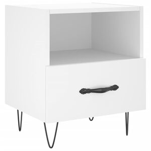 vidaXL Mesa de cabeceira 40x35x47,5 cm derivados de madeira branco