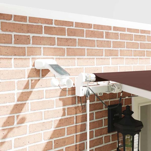 vidaXL Toldo retr&aacute;til autom&aacute;tico com luz LED 600x300 cm castanho