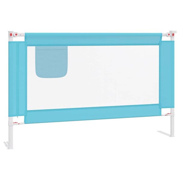 vidaXL Barra de seguran&ccedil;a p/ cama infantil tecido 120x25 cm azul
