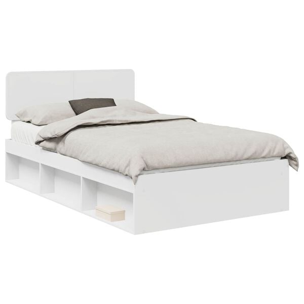 vidaXL Estrutura da Cama com cabeceira Branco 135 x 190 cm