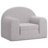 vidaXL Sof&aacute;-cama infantil pel&uacute;cia macia cinzento-claro
