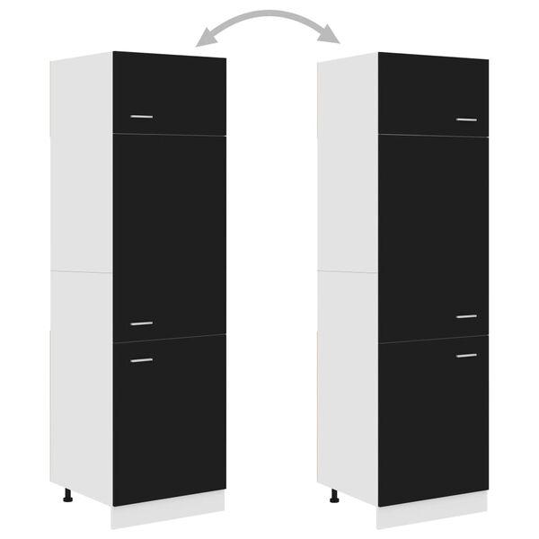vidaXL Armário para frigorífico “Lyon” 60x57x207cm preto