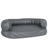 vidaXL Cama p/ c&atilde;es espuma ergon&oacute;mico 60x42 cm couro artificial cinza