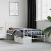 vidaXL Estrutura de cama com cabeceira e p&eacute;s 90x200 cm metal branco