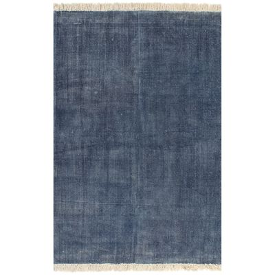 vidaXL Tapete Kilim em algodão 160x230 cm azul