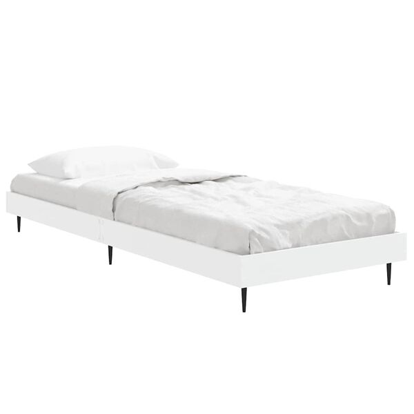 vidaXL Estrutura de cama 75x190 cm derivados de madeira branco