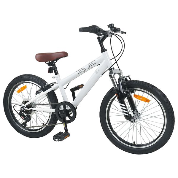 vidaXL Kids Mountain Bike 20 Polegadas 6-Speed para 5-8 anos Branco