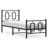 vidaXL Estrutura de cama com cabeceira e p&eacute;s 75x190 cm metal preto