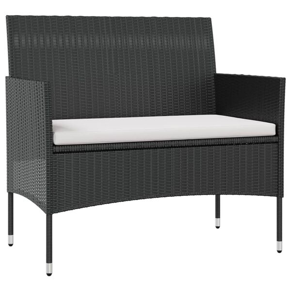 vidaXL 8 pcs conjunto lounge de jardim c/ almofadões vime PE preto
