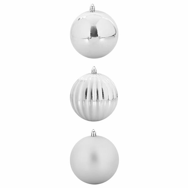 vidaXL Conjunto de Bolas de Natal 3 pcs Prateado Plástico