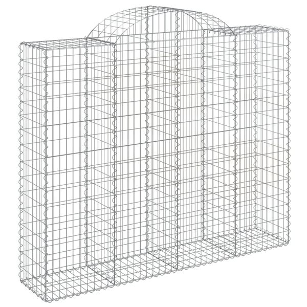 vidaXL Cestos gabi&atilde;o arqueados 15 pcs 200x50x160/180 ferro galvanizado