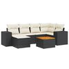 vidaXL 7 pcs conjunto de sof&aacute;s p/ jardim c/ almofad&otilde;es vime PE preto