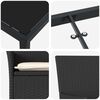 vidaXL Conjunto de Jantar para Jardim com almofada 5 pcs Preto vime PE