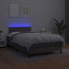 vidaXL Cama box spring c/ colch&atilde;o/LED 120x190cm couro artificial cinza