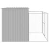 vidaXL Casota c&atilde;es c/ parque 214x253x181 cm a&ccedil;o galvaniz. cinza-claro