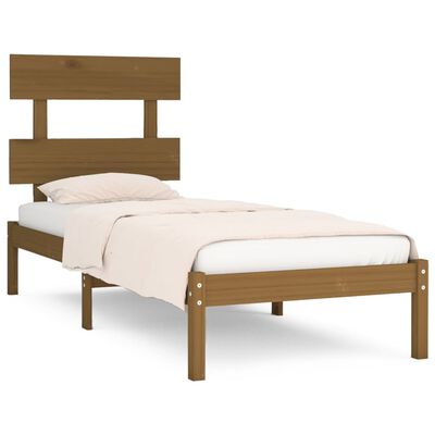 vidaXL Estrutura de cama 100x200 cm madeira maciça castanho mel