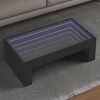 vidaXL Mesa de centro com luzes LED Infinity 90x50x30 cm preto