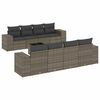 vidaXL 9 pcs conjunto sof&aacute;s p/ jardim com almofad&otilde;es vime PE cinzento