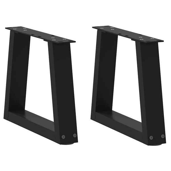 vidaXL P&eacute;s para mesa de centro em V, 2 pe&ccedil;as, preto, 40x(30-31,3) cm, a&ccedil;o