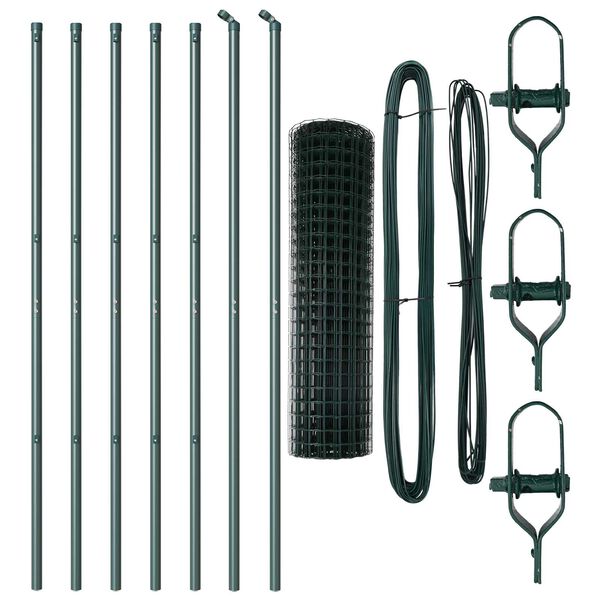 vidaXL Cerca com Poste Verde 1,2 x 10 m A&ccedil;o