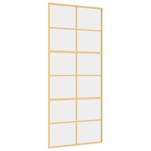 vidaXL Porta deslizante 90x205 cm vidro ESG/alum&iacute;nio dourado