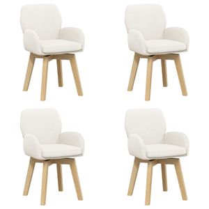 vidaXL Cadeiras de Jantar Girat&oacute;rias 4 unid. Boucl&eacute; Creme