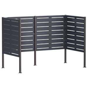 vidaXL Tela para Lixeira 167 x 85 x 113 cm A&ccedil;o Antracite