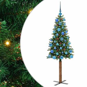 vidaXL &Aacute;rvore de Natal Slim com 150 LEDs com suporte Verde 150 cm