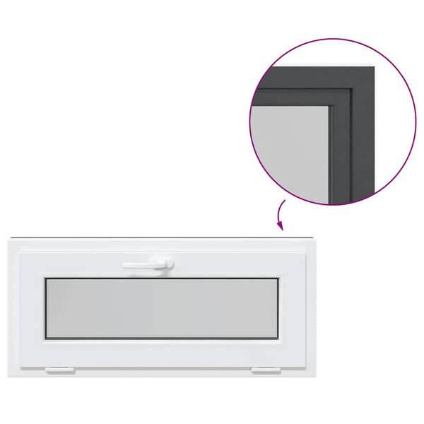 vidaXL Janela de por&atilde;o RISOR 90x40 cm basculante 3 vidros antracite