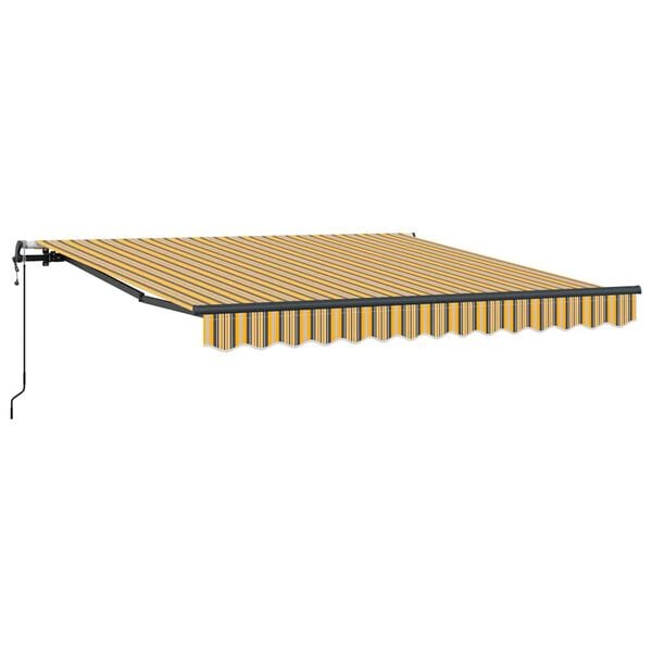 vidaXL Toldo Retr&aacute;til Multicolor 350 x 250 cm Tecido e Alum&iacute;nio