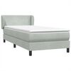 vidaXL Cama com molas/colch&atilde;o 100x220 cm veludo cinza-claro