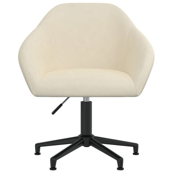 vidaXL Cadeira de jantar girat&oacute;ria veludo cor creme