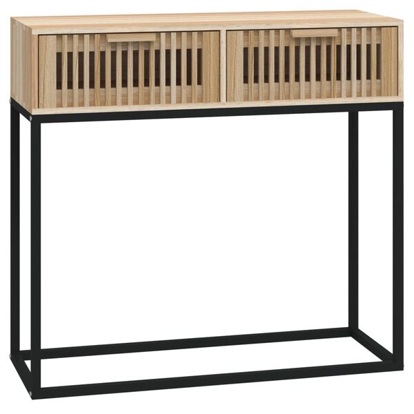 vidaXL Mesa consola 80x30x75 cm derivados de madeira e ferro