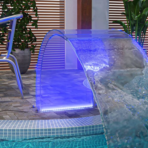 vidaXL Fonte de piscina com luzes LED RGB 50 cm acr&iacute;lico