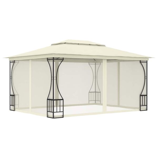 vidaXL Gazebo com redes 300x400x265 cm creme