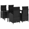 vidaXL Conjunto de Jantar para Jardim 5 unid. Preto vime PE