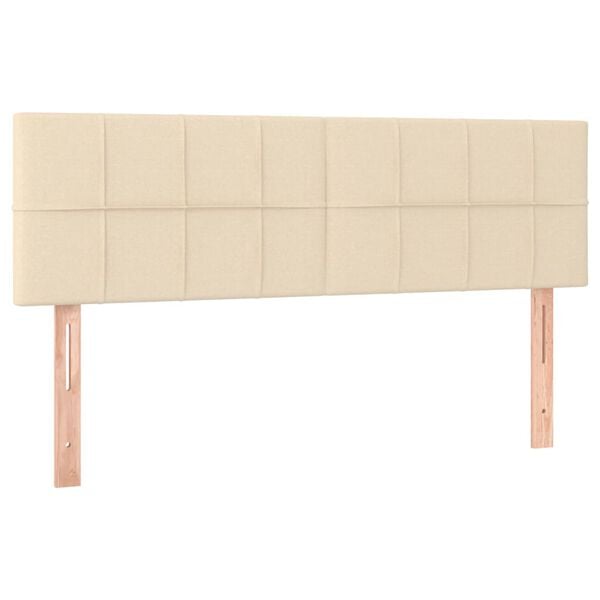 vidaXL Cabeceiras creme 144x5x78/88 cm tecido