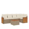 vidaXL 6 pcs conjunto de sof&aacute;s p/ jardim com almofad&otilde;es vime PE bege