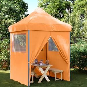vidaXL Tenda para festas pop-up dobr&aacute;vel c/ 4 paredes laterais laranja