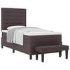 vidaXL Cama Box com colch&atilde;o Marrom Escuro 90 x 190 cm tecido