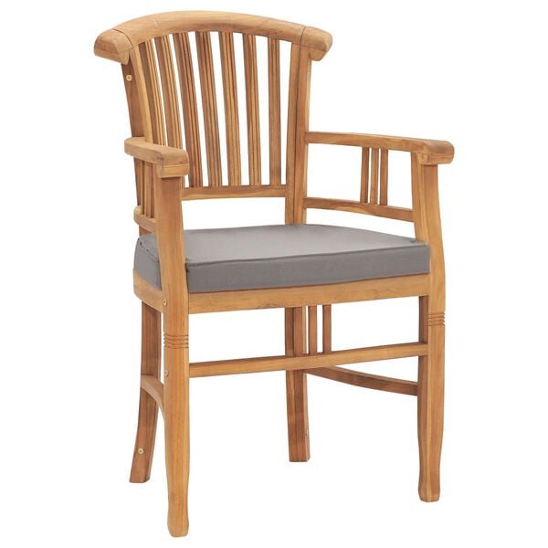 vidaXL 5 pcs conjunto de jantar p/ jardim c/ almofad&otilde;es teca maci&ccedil;a