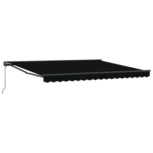 vidaXL Toldo Retr&aacute;til Manual Preto 400 &times; 300 cm Alum&iacute;nio e Tecido