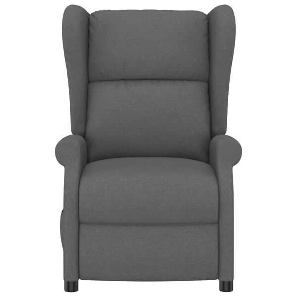 vidaXL Poltrona de massagens el&eacute;trica tecido cinza-escuro