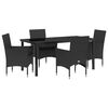 vidaXL Conjunto de Jantar para Jardim 5 unid. Preto vime PE