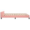 vidaXL Estrutura de cama c/ cabeceira 140x200 cm veludo rosa